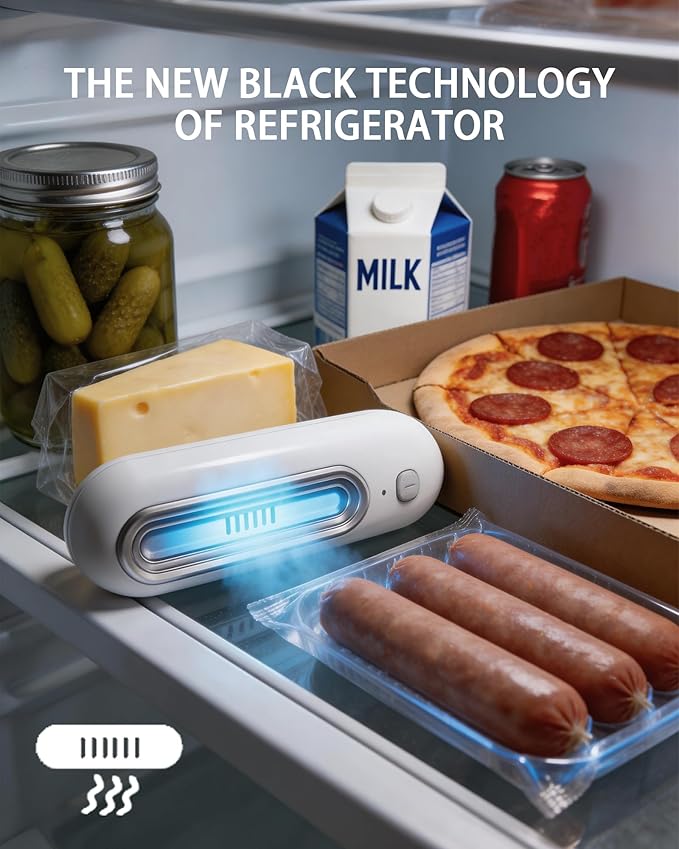 Electronic Fridge Deodorizer - Reusable Refrigerator Odor Management Solution for Fresh Food Storage - No Refills or Filters Required - Compact Air Freshener for Fridge, Freezer, Pantry & Closet
