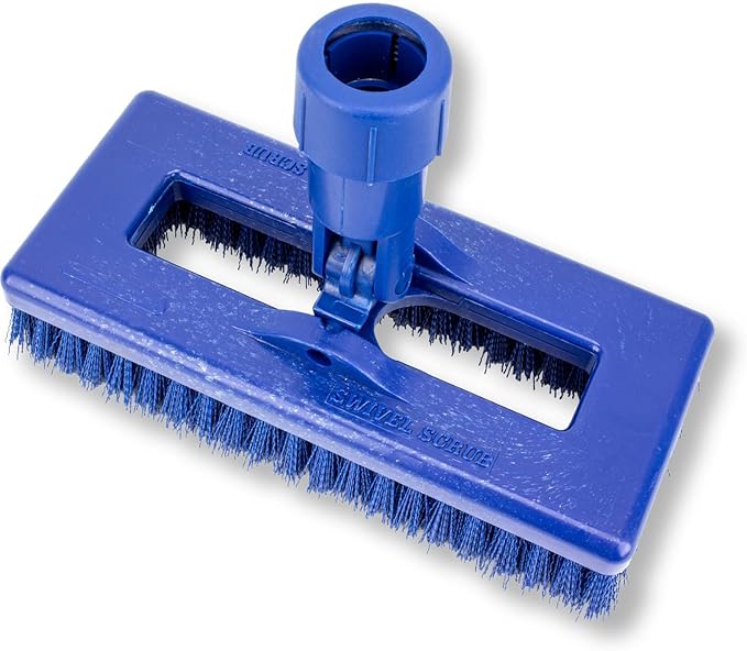 SPARTA 3638831EC14 Polyester Rectangle Scrub Brush, Floor Brush, Cleaning Brush With Swivel Head For Cleaning, 8 Inches, Blue