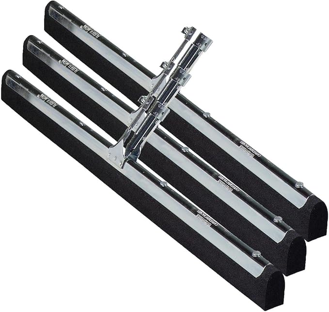 SPARTA Flo-Pac Double Foam Floor Rubber Squeegee Window Squeegee with Heavy Duty Steel Frame for Floor, Bathroom, Kitchen, Concrete, Tile, Garage, Commercial Use, 22 Inches, Black (Pack of 3)