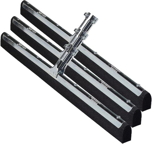 SPARTA Flo-Pac Double Foam Floor Rubber Squeegee Window Squeegee with Heavy Duty Steel Frame for Floor, Bathroom, Kitchen, Concrete, Tile, Garage, Commercial Use, 22 Inches, Black (Pack of 3)