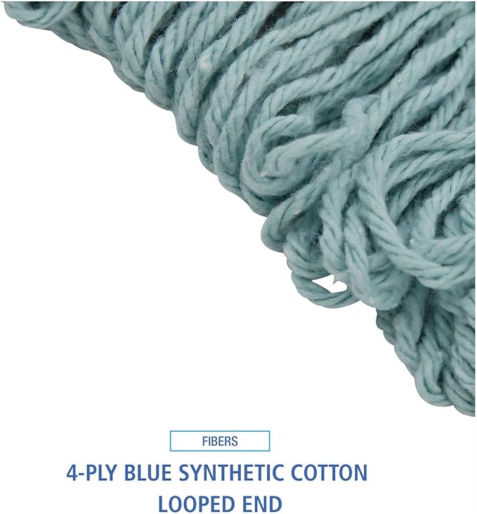 Boardwalk EchoMop with Looped-End Wet Head, Synthetic/Cotton, Medium, Blue, 12/Carton