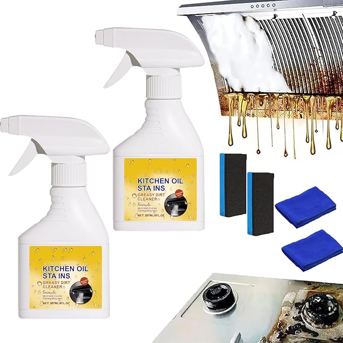 Kitchen Degreaser Spray - 2025 Best Kitchen Spary, Heavy Oil Stain Multi-purpose Cleaner, Effortlessly Eliminate Stubborn Grease&grime (2)