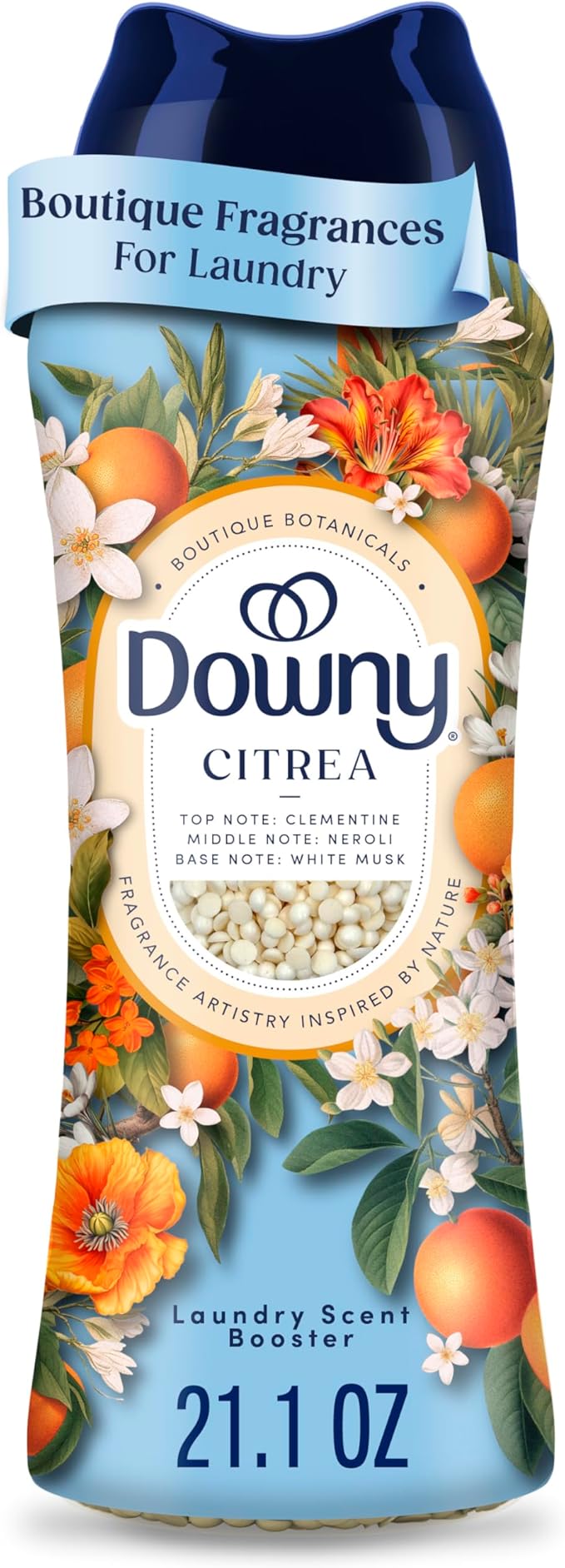 Downy Boutique Botanicals In Wash Laundry Scent Booster Beads, CITREA Scent, 21.1 oz, Boutique Fragrances inspired by the Artistry of Nature