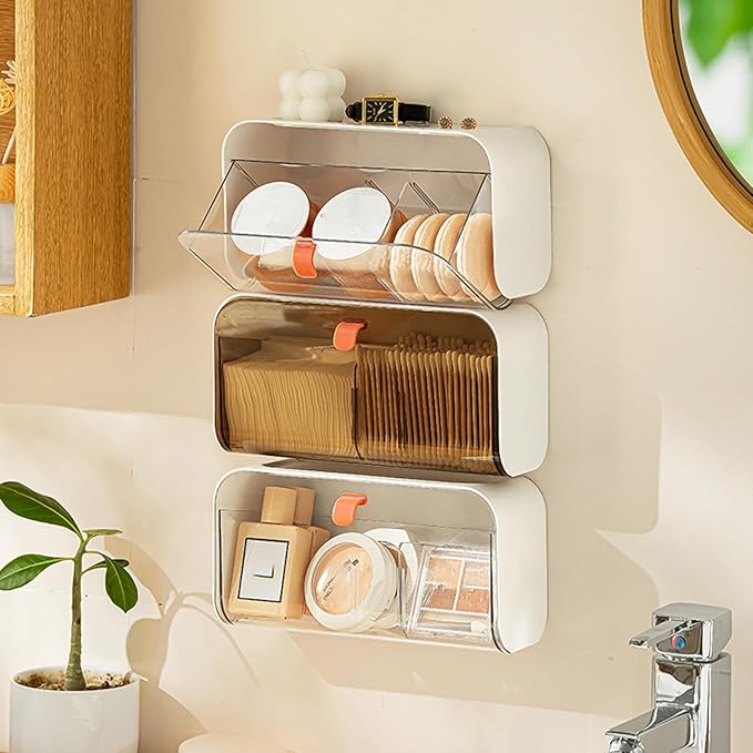 Pad Holder for Bathroom,Sanitary Napkins Organizer,Feminine Tampons Storage Day Overnight Cotton Pad Holder, Brown