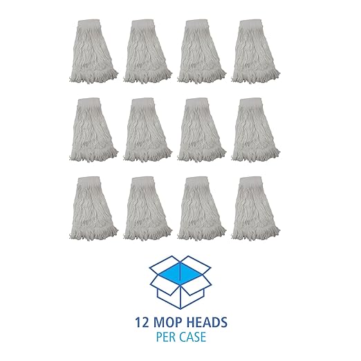 Boardwalk BWK524R Mop Head, Pro Loop Web/Tailband, Premium Saddleback Head, Rayon, 24-oz., White (Case of 12)