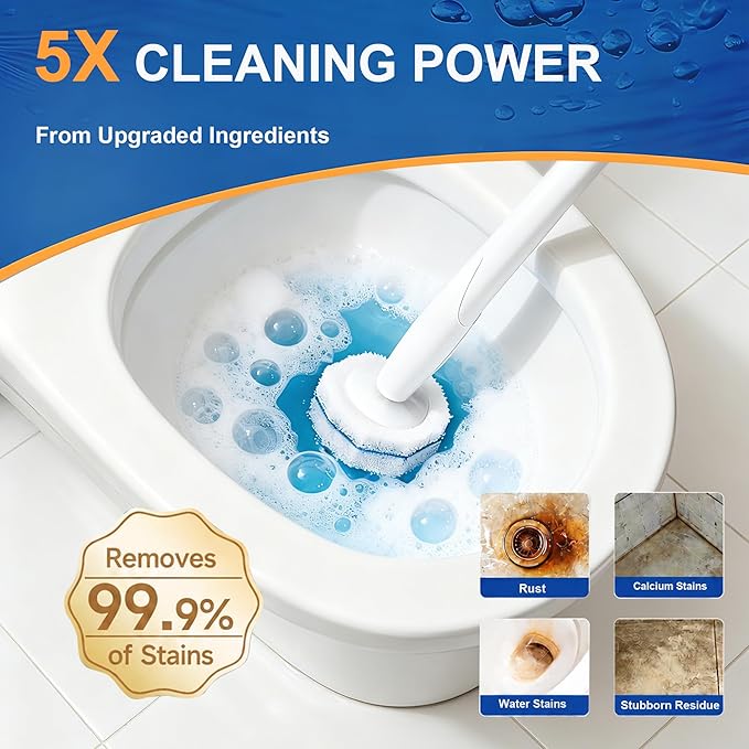60 Count Toilet Bowl Cleaner Wand Refills Compatible with CLOROX, Disposable Toilet Brush Refills, Replacement Brush Heads for Cleaning System
