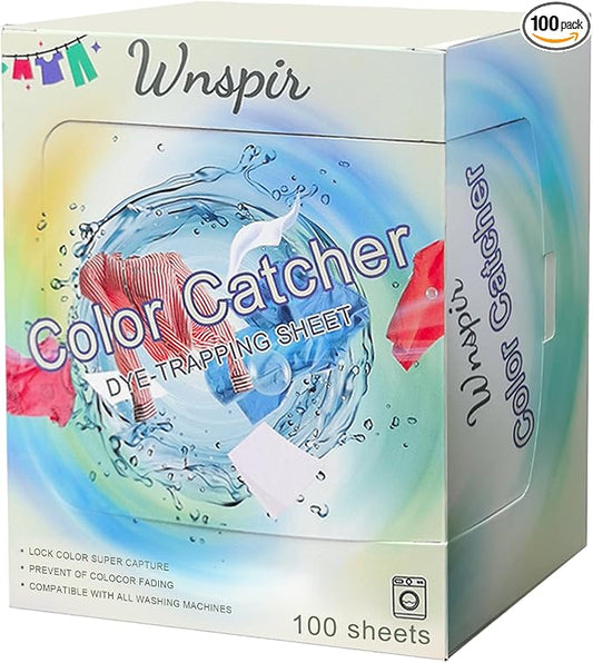 Color Catchers for Laundry, Color Absorber Laundry Sheets 50 Count,Fragrance Free Color Trapping Sheets Prevents Color Runs and Maintains Original Clothing (100, Fragrance-free)