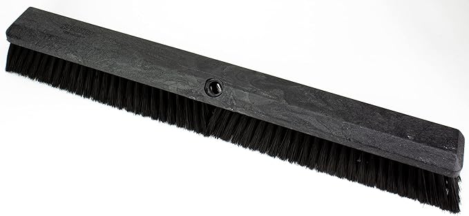 SPARTA 41891EC03 Omni Sweep Plastic Push Broom Head, Heavy Duty, Industrial Broom With Color Code System For Outdoor, Indoor, Garage, Concrete, Patio, Kitchen, Bathroom, 24 Inches, Black