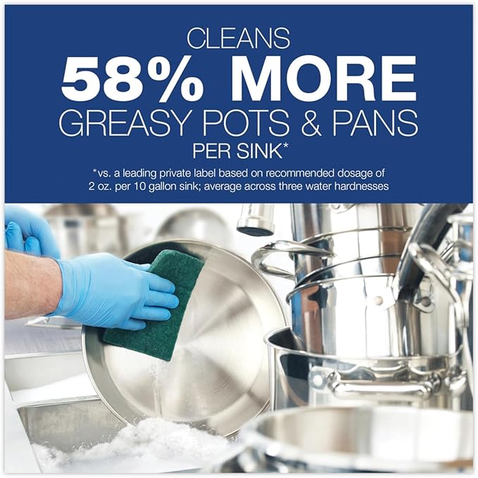Dawn Professional Manual Pot & Pan Commercial Dish Soap, Lemon Scent, 38 Fl Oz bundled with Heavy Duty Scotch Brite Sponge