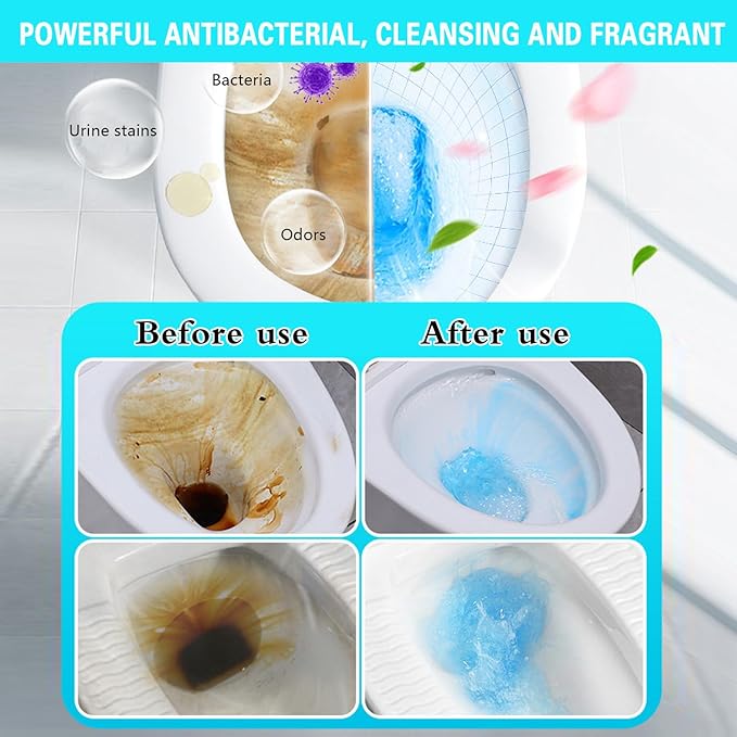 Automatic Toilet Bowl Cleaner,Household Cleaning Solution,Scented toilet cleaner,Natural Long Lasting Toilet Cleaner for Hard Water Stains & Rings (2, 500g)