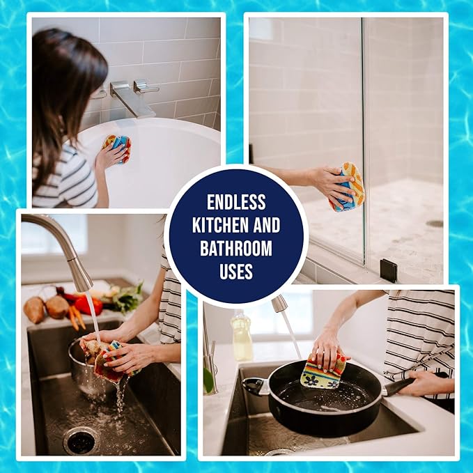 Scratchless Cleaning Pad (3 Pack) for Cleaning Kitchen, Bathroom and Household/Great for Non-Stick Cookware/Reusable/Long-Lasting/Environmentally Friendly