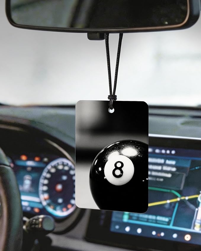 Vintage Leopard Print Orange Citrus Car Air Freshener 4pcs, Retro Cheetah Luxury Club Black Lucky 8 Ball Dice Martini Hanging Scents Car Accessories Interior Mirror Decor for Women Girls
