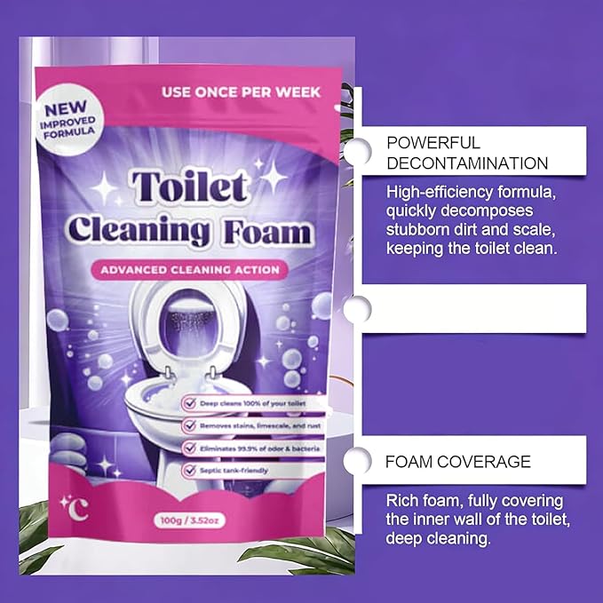 Fizz Clean Toilet Bowl Cleaner, 2026 New Fizzclean Toilet Cleaning Foam, Fast-Foaming Formula for a Fresh, With Minimal Effort (1pc)