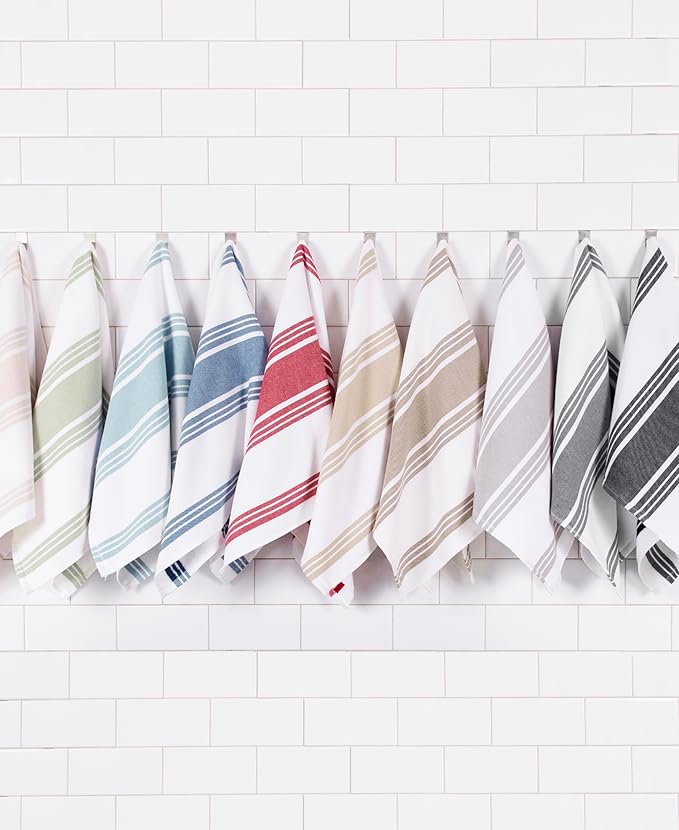 All-Clad Dual-Purpose Kitchen Towels: Highly Absorbent - 100% Cotton, 17"x30" Dish Towels for Cleaning & Drying Dishes & Glassware, 3-Pack, Chili