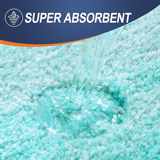 OLANLY Large Bathroom Rugs Mat 45x27, Extra Soft Absorbent Microfiber Bath Rugs, Rubber Backing, Quick Dry, Machine Washable Bath Mats for Bathroom Floor, Tub and Shower, Home Decor Accessories, Teal