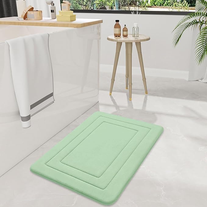 Arotive Memory Foam Bathroom Rug Mat 44x24, Ultra Soft and Absorbent Bath Mat, Machine Wash Dry, Comfortable Bath Rug Carpet for Bathroom Floor, Tub and Shower, Sage Green