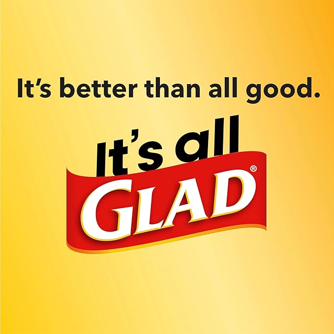 Glad Trash Bags, 13 Gallon, 40 Ct, Pack of 2 | ForceFlex | Tall Kitchen | Drawstring | Gain Lemon Zest