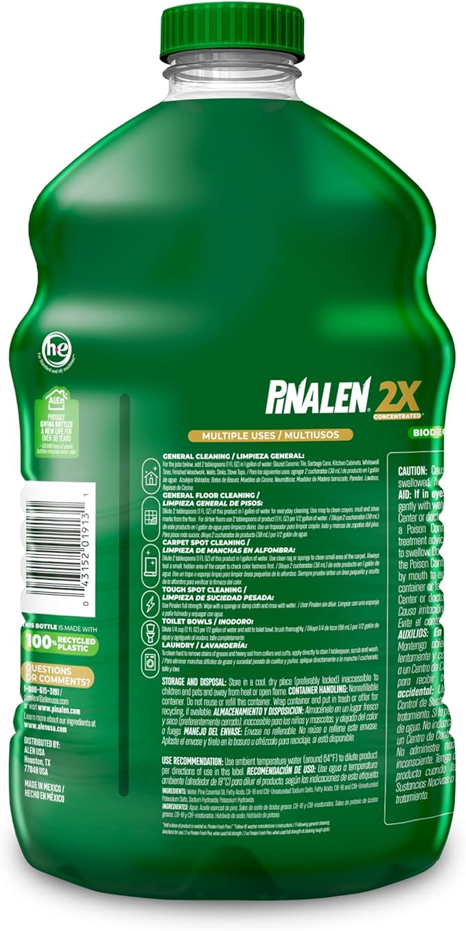 PINALEN 2X Max Aromas Concentrated Multipurpose Cleaner - Fresh Pine Scent - 108 fl oz - All Purpose Cleaner for Kitchen, Bathroom, Floors & Outdoors (Pack of 2)
