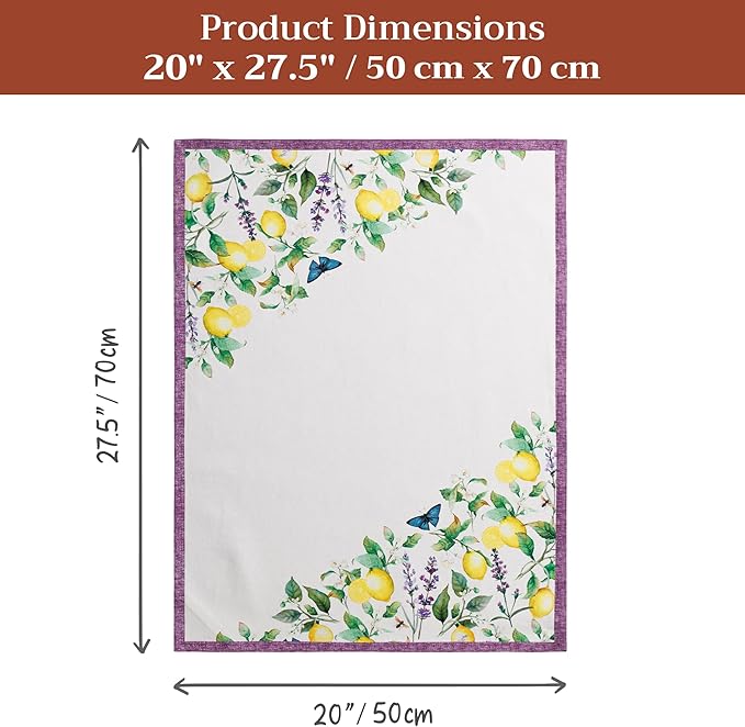 Maison d'Hermine Kitchen Towels Set of 2 100% Cotton 27.50" x 20" Reusable Cloth Tea Dish Towels Absorbent with Hanging Loop for Kitchen, Home, Dining, Cocktail Parties (Sivergue)