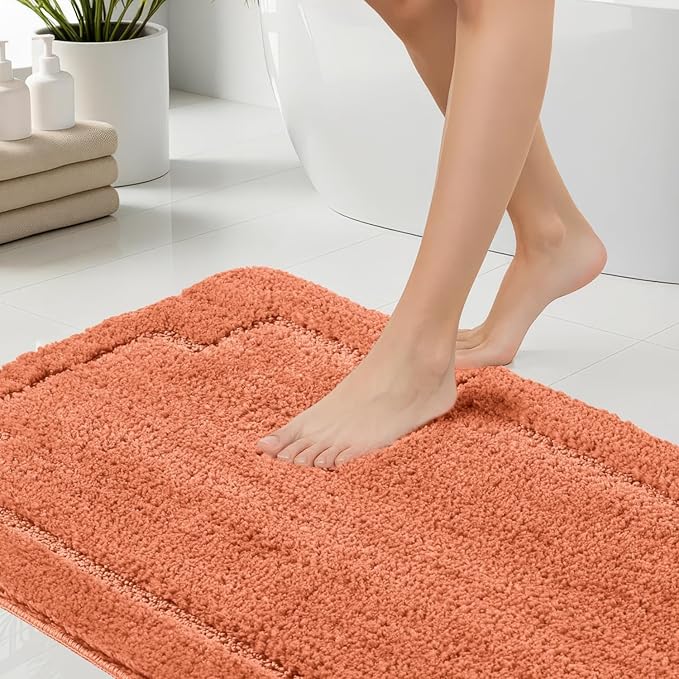 Bath Rugs Bathroom Mat Soft Absorbent Plush Shaggy Soft Floor Non Slip Shower Bath Tub Machine Washable