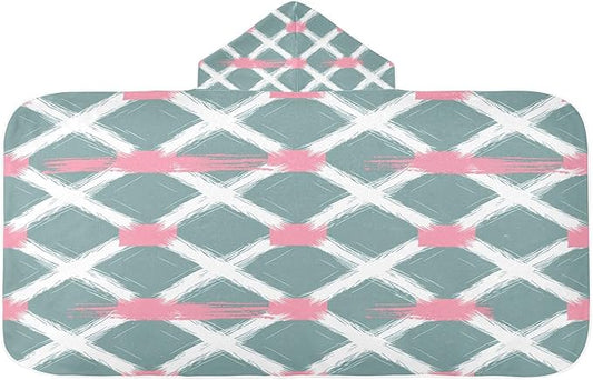 CEBUGI Textured Pattern Hooded Bath Towel for Kids Absorbent Soft Bath Towel Wrap with Hood 50x23.5in Pool Beach Shower Towel for Boys Girls