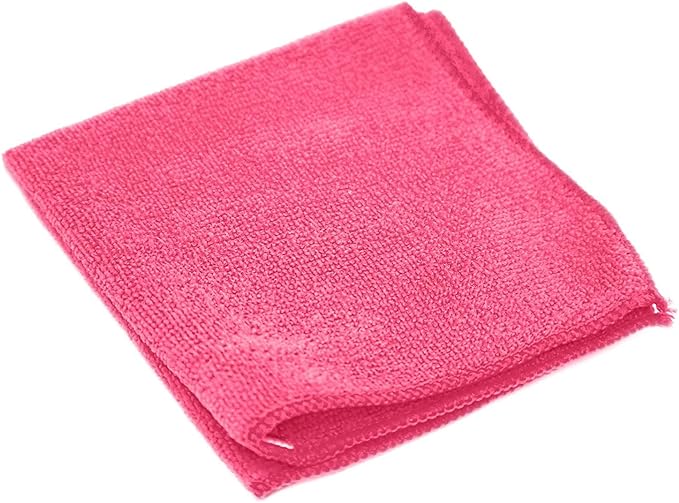 Clara Clark Soft Microfiber Cleaning Cloth Set of 12-12 x 12 inches, Medium, Pink