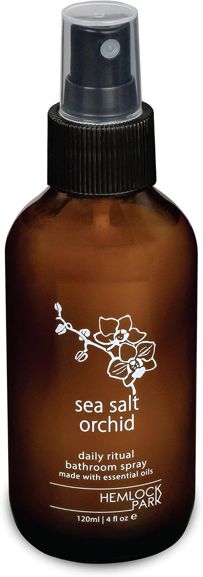 Hemlock Park Sea Salt Orchid Room & Linen Spray | Botanical Mist Crafted with Essential Oils | 4 oz Glass Bottle