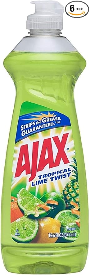 Ajax Liquid Dish Soap, Ultra Vinegar + Lime 14 oz (Pack of 6)