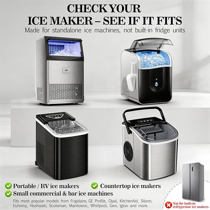 Bellaluce Ice Machine Cleaner Tablets Descaler (32 Pack) – Nickel-Safe Countertop Portable Commercial Ice Maker Cleaning – Remove Hard Water Buildup, Odor-Free, Crystal Clear Ice