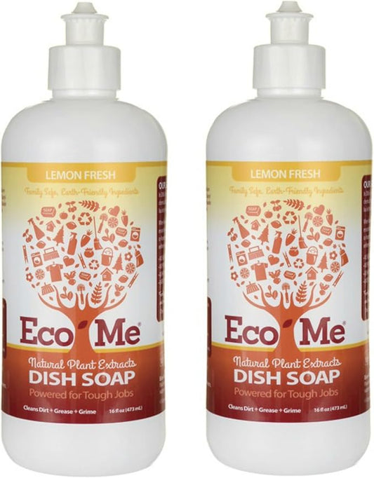 Eco-me - Lemon Fresh Dish Soap 16 oz (2 Pack, Lemon Fresh)