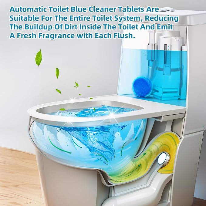 G · PEH Automatic Toilet Bowl Cleaners Tablets 108 Pack, Long Lasting Toilet Cleaner Tablets Blue Toilet Tank Cleaner Tablets for Deodorizing & Descaling for Bathroom