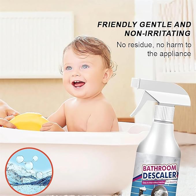 Bathroom Descaler Foam Cleaner Spray, Descaler Stubborn Stains Cleaner Foam Bathroom Toilet, 2024 New Foaming Bathroom Shower Bleach Cleaner Spray Foam Glass Cleaner for Kitchen Cleaning (2)