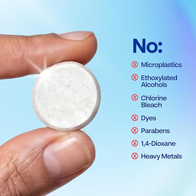 Earth Breeze Dishwasher Detergent Tablets, 60 Count, 100% Plastic-Free Tablets, Free & Clear with No Harsh Chemicals, 3-in-1 Triple Enzyme Formula, Eco-Friendly Dish Washing Pods, HE Safe, Made in USA