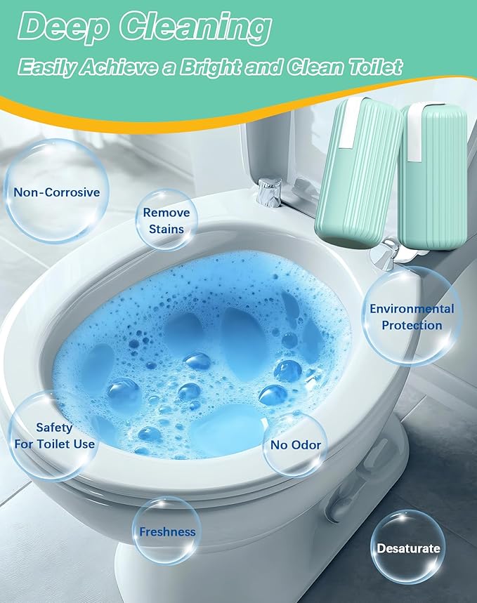 Toilet Cleaner - Hands-Free Automatic Toilet Tank Cleaner - Long-Lasting Hard Water Descaler Septic Safe & Chemical-Free for Home & Commercial Use (1)