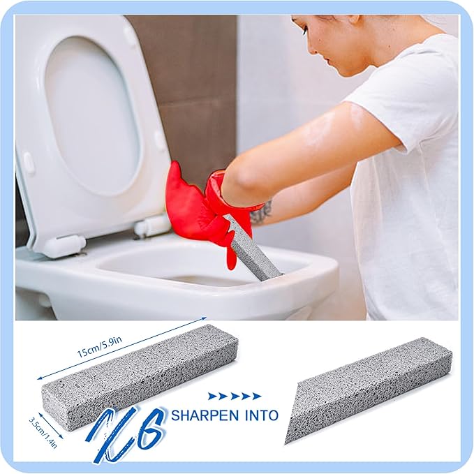 NLXCXUCY 9Pcs Pumice Stone Toilet Bowl Cleaning Brush Set with Long Cleaning Gloves Crevice Brush Powerfully Cleans Stain Hard Water Ring Calcium Buildup Rust for Cleaning Toilet Bathrooms