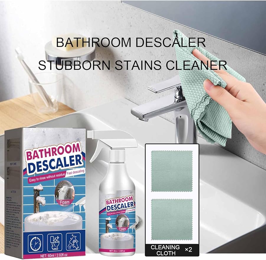 Crepuscute Foam Cleaner, Reshline Stubborn Stains Cleaner, Bathroom Descaler Stubborn Stains Cleaner, All-Purpose Bathroom Descaler Foam Spray (2)