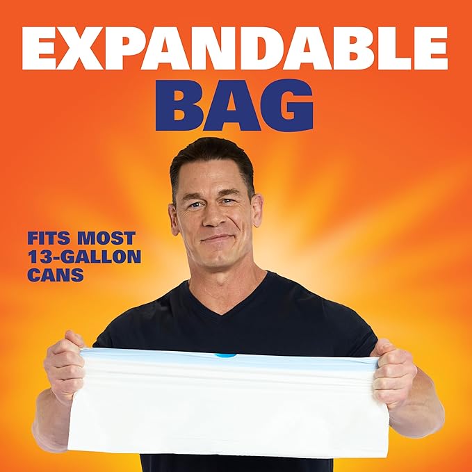 Hefty Ultra Strong 13 Gallon Trash Bags, Tall Kitchen Trash Bags 13 Gallon Size, Drawstring Closure, Continuous Odor Control, White, Clean Burst Scent, 80 Bags (Pack of 3)