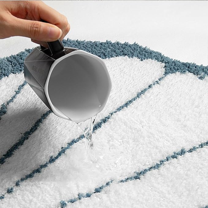 Cute Blue Shell Bath mat Super Soft and Absorbent Microfiber Plush Non-Slip Bathroom Rugs,Bath Rugs for Bathroom Door Mat 19.3x22 Inches