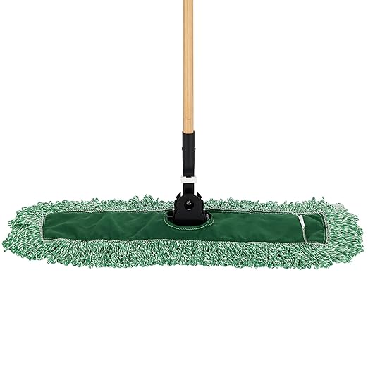 Rubbermaid Commercial Products Microfiber Blend Looped-End-Dust Mop, 36-Inch, Green, Heavy Duty Head Replacement for Floor Cleaning Office/School/Stadium/Lobby/Restaurant