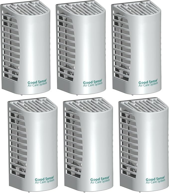 Diversey Good Sense D100910596 60 Day Air Care System Dispenser, No Power Required, Spill Proof Deodorizing Janitorial Wall Mount Air Freshener Cartridge Holder, Pack of 6