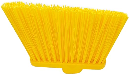 SPARTA Sweeper Broom – 12 Inch Angled Outdoor Broom Head with Durable Polypropylene Bristles, Standard Thread Compatible for Home Garage or Kitchen Cleaning, Yellow