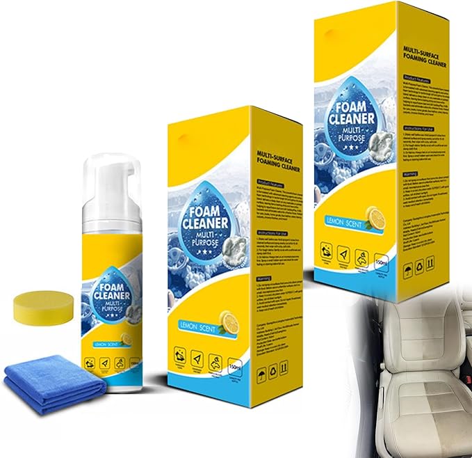 Multi-Function Foam Cleaner, 4-in-1 Multi-enzyme Foam Cleaner – Deep Clean Car, Kitchen, Bathroom & Sofa, | Professional 4-in-1 Deep Stain & Grease Remover for Home & Auto