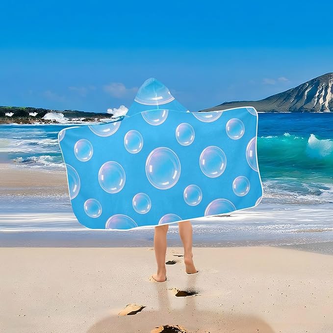 SUABO Kids' Bath Towels Bubble Hooded Towels for Boys Girls,Toddler Towels Multi-Purpose for Beach,Pool and Bathroom,23.5" x 50", Soft and Highly Absorbent