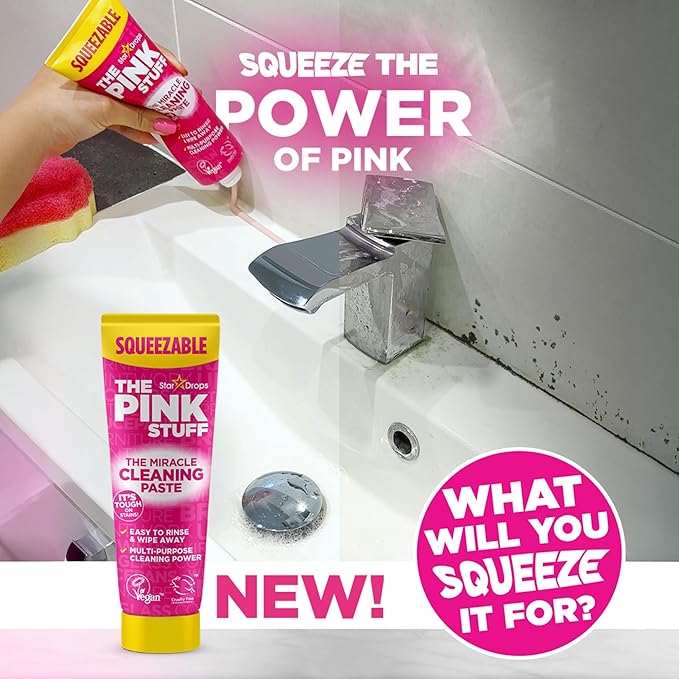 The Pink Stuff Cleaning Bundle Kit, Squeezable Cleaning Paste, Cleaning Paste, Toilet Foaming Powder, Multi Purpose Spray, Bathroom Cleaner Spray, Household Cleaning Supplies Set