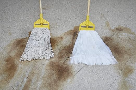 Rubbermaid Commercial Large Disposable Mop- 5 Inch Headband Janitorial Cleaning Supplies and Equipment for Mopping White