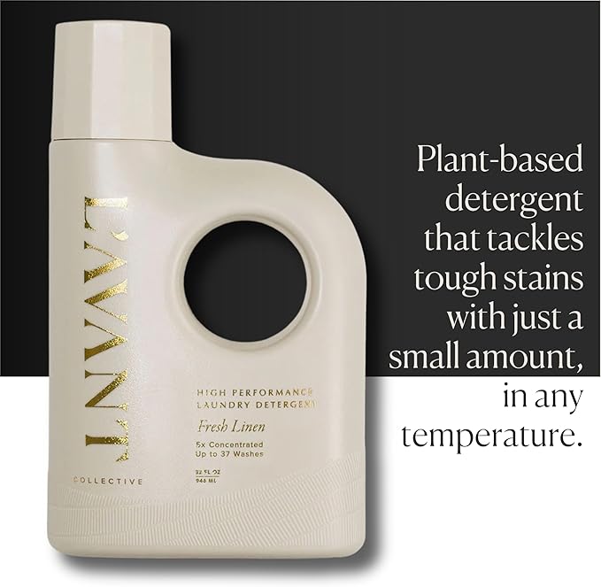 L'AVANT Collective Luxury Laundry Detergent | Fresh Linen | Natural Non-Toxic Liquid Laundry Soap with Enzymes | Plant-Based, HE Compatible, Protects Colors | 30 oz