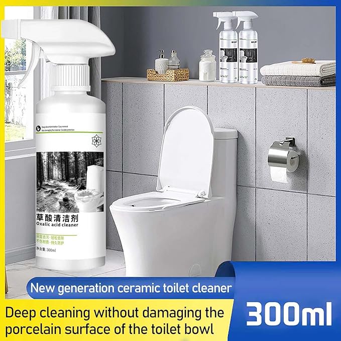 Oxalic Acid Powerful Stain Cleaner, Highly Effective Oxalic Acid Toilet Cleaner, 300ml Multi-purpose Stain Removal Cleaning Spray for Floor Countertop and Toilet (2)