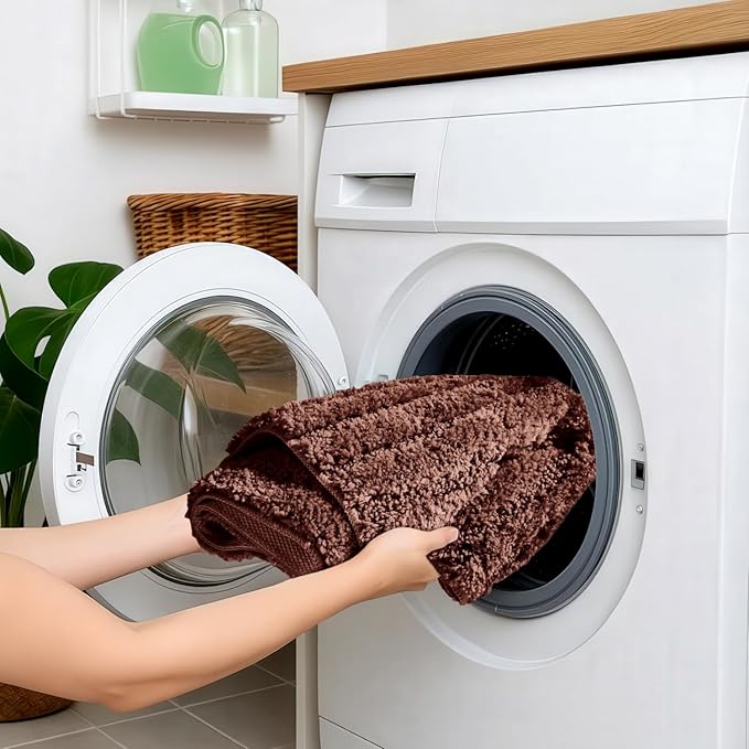 Bath Rugs Bathroom Mat Soft Absorbent Plush Shaggy Soft Floor Non Slip Shower Bath Tub Machine Washable