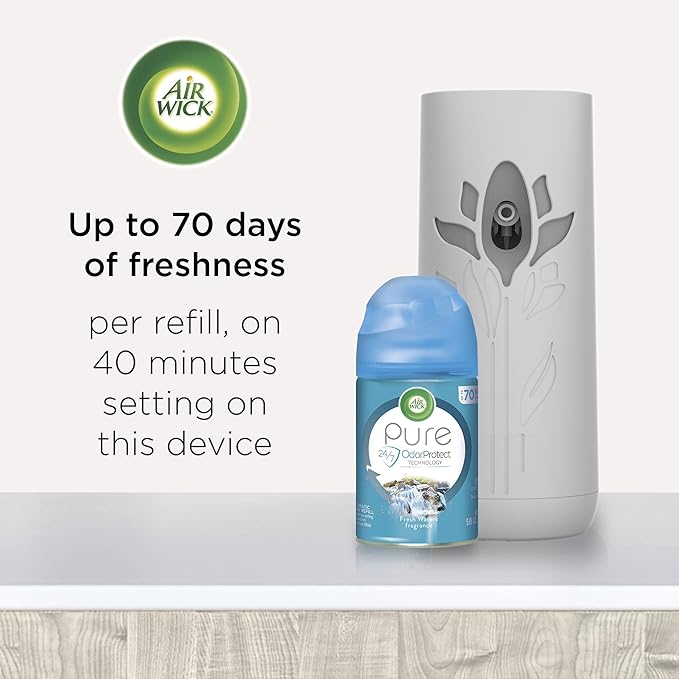 Air Wick Automatic Air Freshener Spray Refill, 2ct, Summer Delights, Odor Neutralization, Essential Oils (Pack of 2)