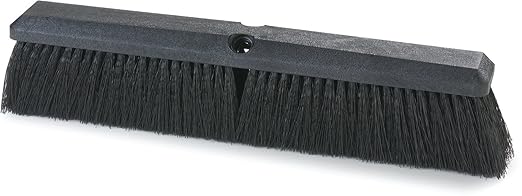 SPARTA Flo-Pac Plastic Floor Sweep, Floor Brush for Cleaning, 18 Inches, Black, (Pack of 12)